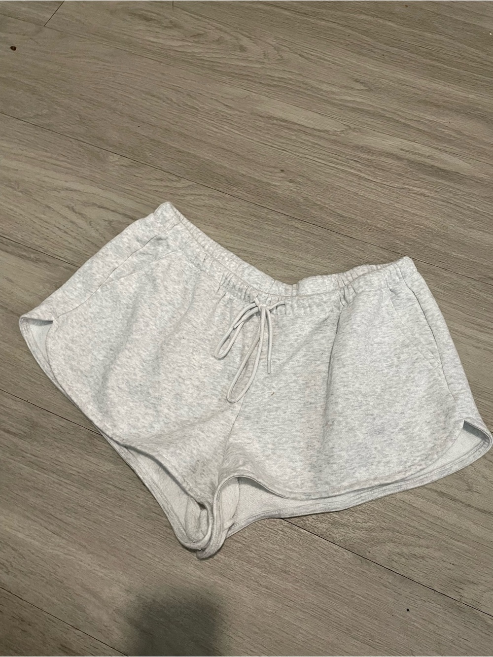 No Boundaries Light Gray Athletic Drawstring Shorts